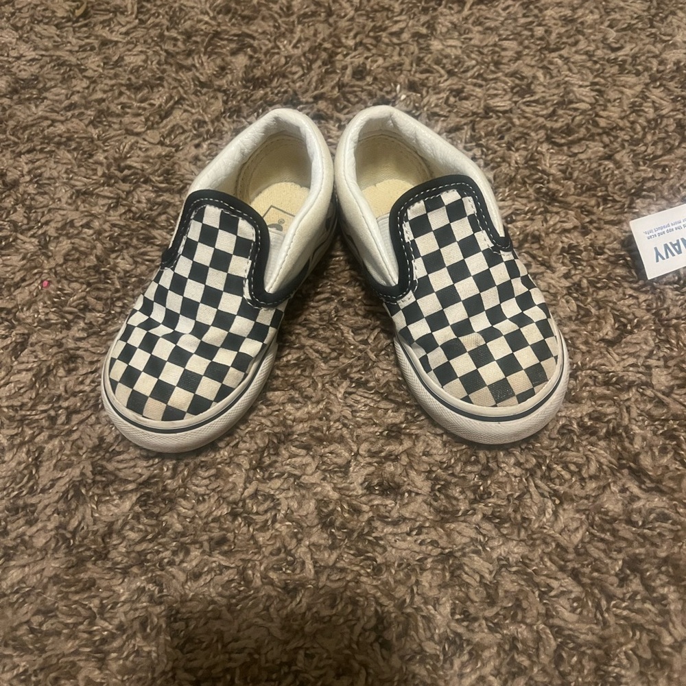 Vans Black and White Checkered Kids Shoes